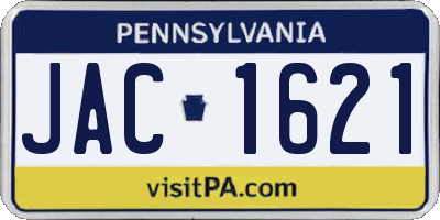 PA license plate JAC1621