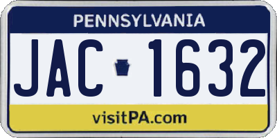 PA license plate JAC1632