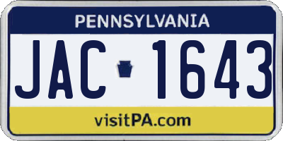 PA license plate JAC1643