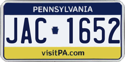 PA license plate JAC1652