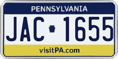 PA license plate JAC1655