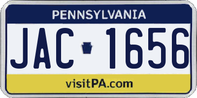 PA license plate JAC1656