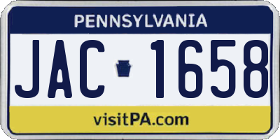 PA license plate JAC1658