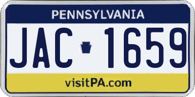 PA license plate JAC1659