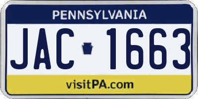PA license plate JAC1663