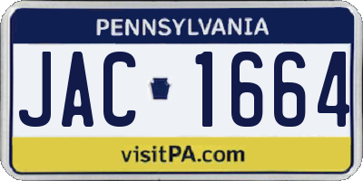 PA license plate JAC1664