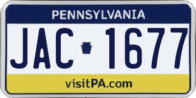 PA license plate JAC1677