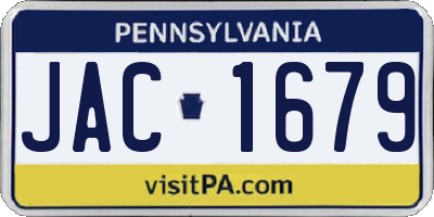 PA license plate JAC1679