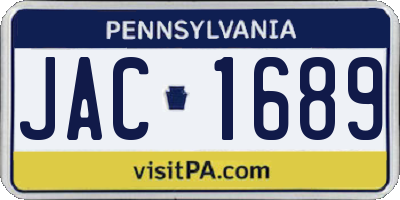 PA license plate JAC1689