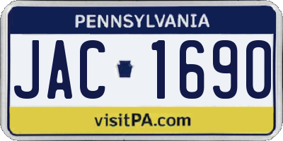 PA license plate JAC1690