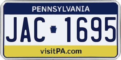 PA license plate JAC1695
