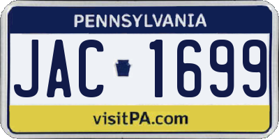 PA license plate JAC1699