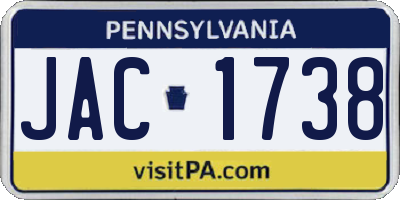 PA license plate JAC1738