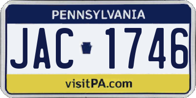 PA license plate JAC1746