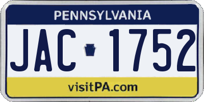 PA license plate JAC1752