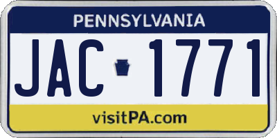 PA license plate JAC1771