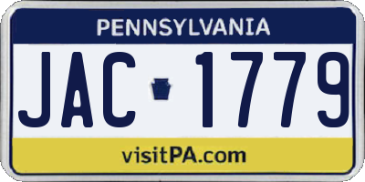 PA license plate JAC1779
