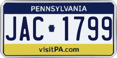 PA license plate JAC1799