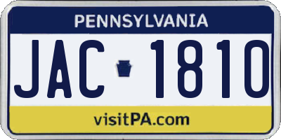 PA license plate JAC1810