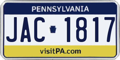 PA license plate JAC1817