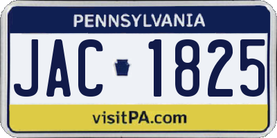 PA license plate JAC1825
