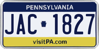 PA license plate JAC1827