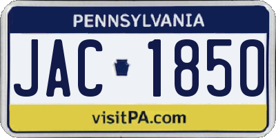 PA license plate JAC1850