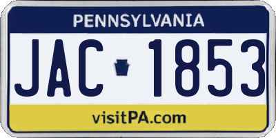 PA license plate JAC1853