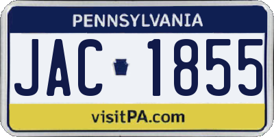 PA license plate JAC1855