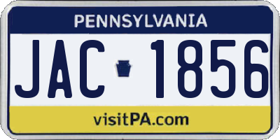 PA license plate JAC1856