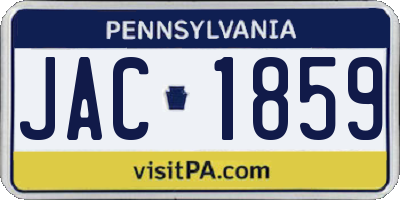 PA license plate JAC1859