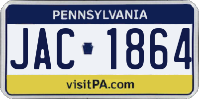 PA license plate JAC1864