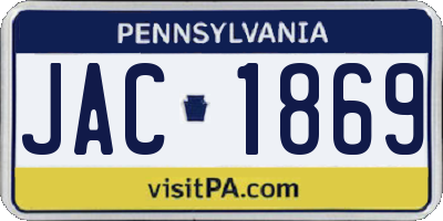 PA license plate JAC1869