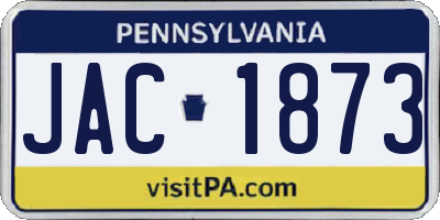 PA license plate JAC1873