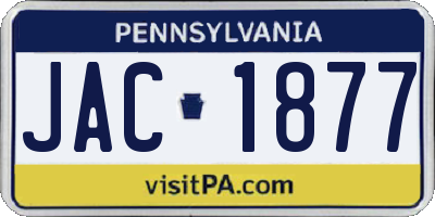 PA license plate JAC1877