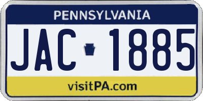 PA license plate JAC1885