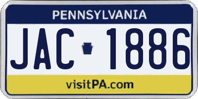 PA license plate JAC1886