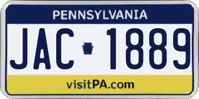 PA license plate JAC1889