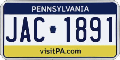 PA license plate JAC1891