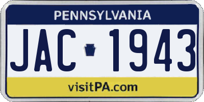 PA license plate JAC1943
