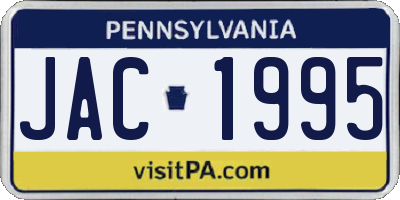 PA license plate JAC1995