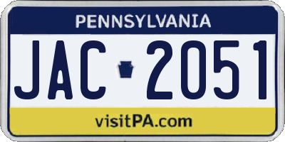PA license plate JAC2051