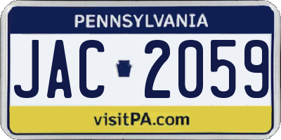 PA license plate JAC2059