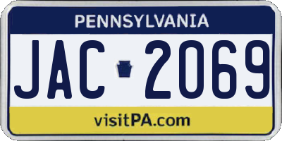 PA license plate JAC2069