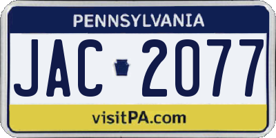 PA license plate JAC2077