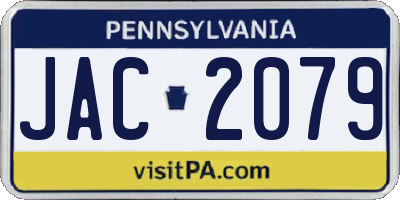 PA license plate JAC2079