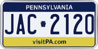 PA license plate JAC2120