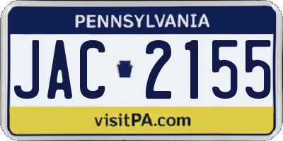 PA license plate JAC2155