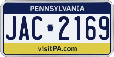 PA license plate JAC2169