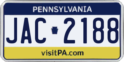 PA license plate JAC2188